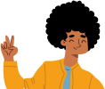 Illustration of a person giving a peace sign